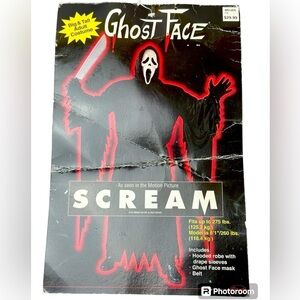 Vtg Scream Ghost Face & Hooded Robe Halloween Costume Easter Unlimited Adult NWT